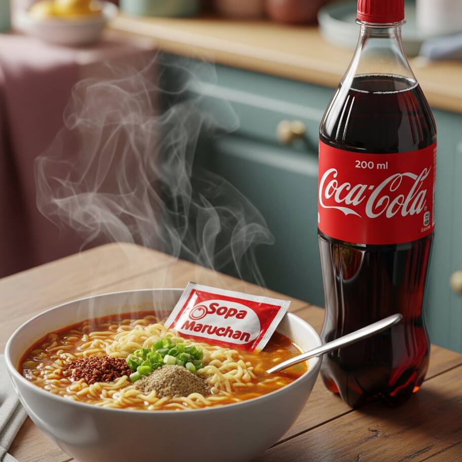 Sopa Maruchan y Coca cola 200 ml