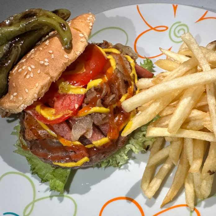 Hamburguesa Sencilla Con Papas