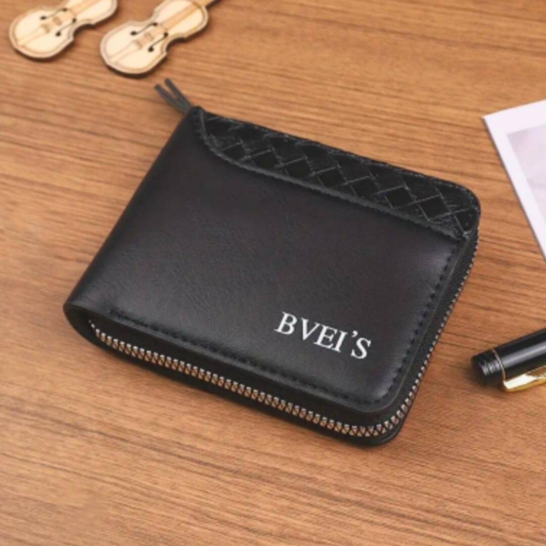 Cartera De Cuero Con Cierre Bveis para Hombre