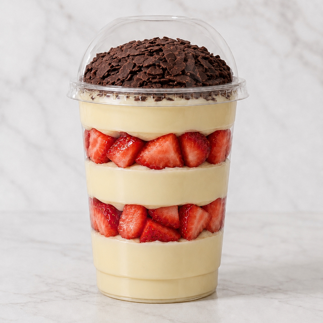 Brigadeiro de ninho, Morangos frescos em pedaços
