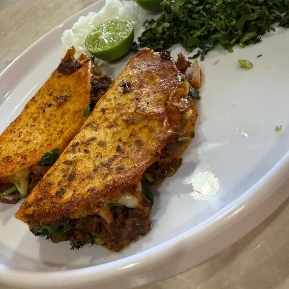 Quesibirria de Maiz Barbacoa + Consome