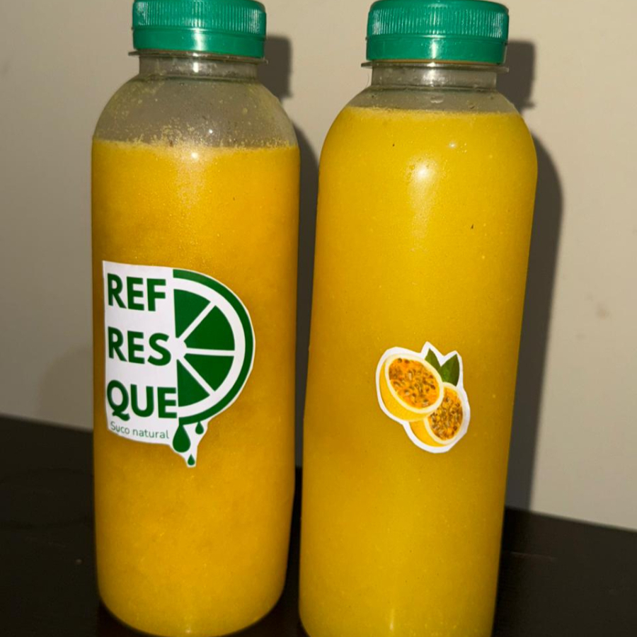100 % natural, maracujá, água e açúcar