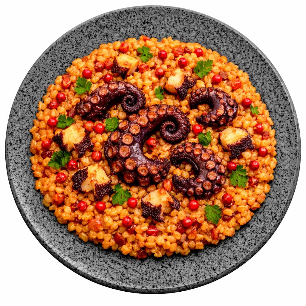 Polvo super macio, arroz bem temperado e aquele sabor marcante que conquista na primeira garfada. Uma explosão de sabor que vai fazer você querer repetir!