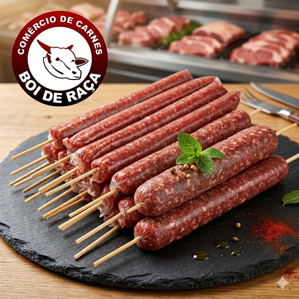 Eleve o nível do seu churrasco ou refeição diária com o nosso Espetinho de Kafta! Inspirada na receita tradicional árabe, a nossa kafta é preparada com um blend de carnes selecionadas, moídas e temperadas com um toque especial de especiarias, garantindo uma textura macia, suculenta e cheia de sabor a cada mordida.