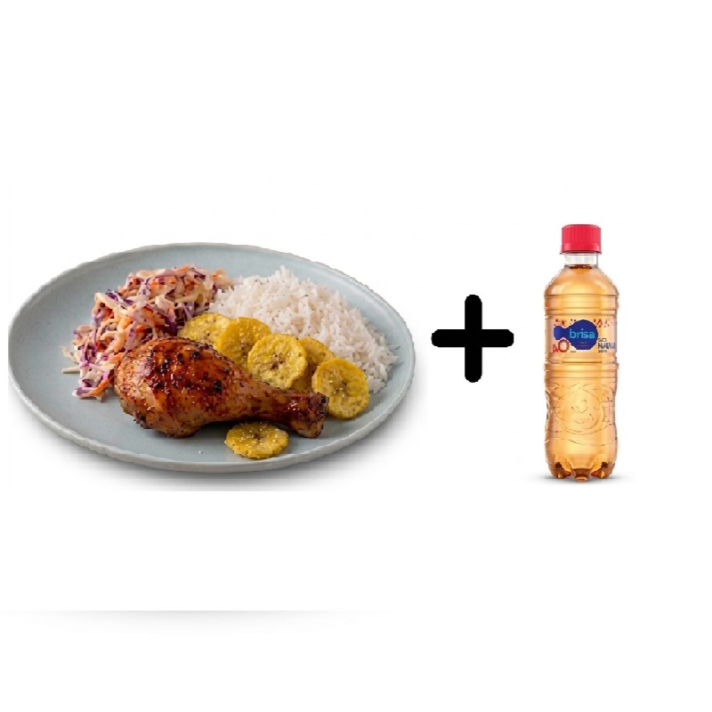 Pollo asado + Acompañantes +Agua Saborizada 280 Ml