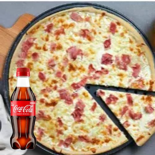 Pizza Jamón y Queso + COCA-COLA 250 Ml