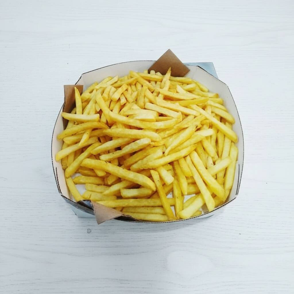 A melhor batata frita em porção grande, caixa de 25cm
