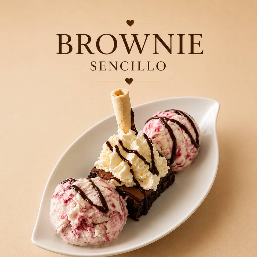 Brownie Caliente con Helado.