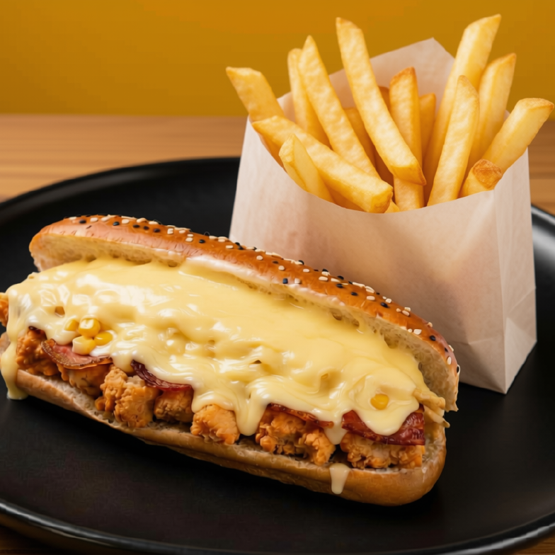 Perro Crispy + Papas