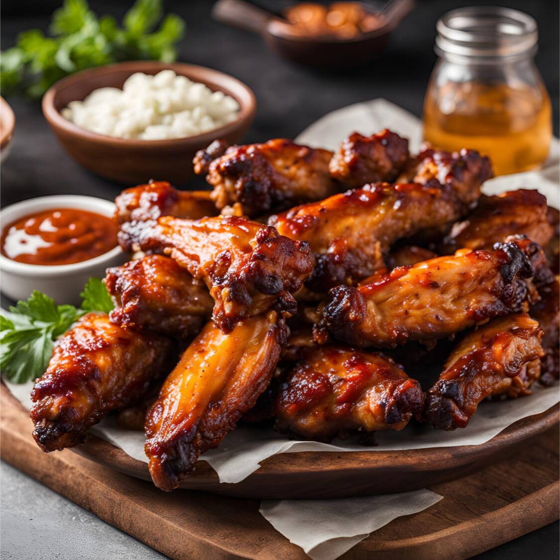 1/2 kg Alitas BBQ Habanero más Papas Gratis