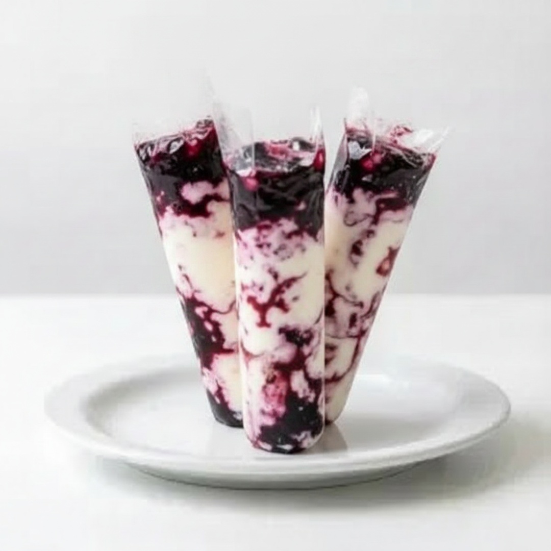 Base de iogurte com uma deliciosa geleia de frutas do bosque