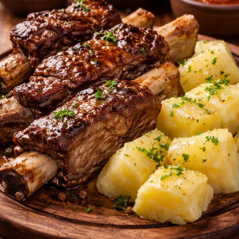 ACOMPANHA COSTELA, MACAXEIRA, FAROFA, VINAGRETE.