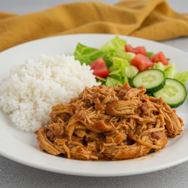 Pollo BBQ con Arroz y Ensalada