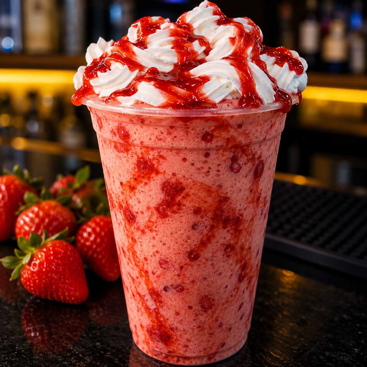 Nevada de Morango Pura Fruta 700ml 🍓❄️
Bebida alcoólica supergelada em textura de raspadinha, preparada com morango de verdade, trazendo aquele sabor intenso e refrescante da fruta. Servida no copão de 700ml e finalizada com chantilly. Uma Nevada frutada, irresistível e perfeita para quem ama morango!
