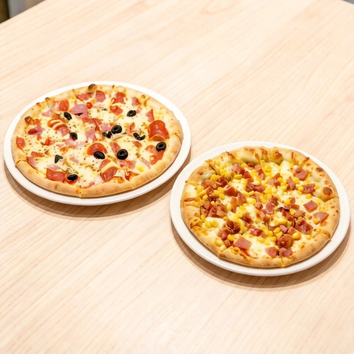 Desfrute de duas pizzas gigantes, cada uma com 35 cm de diâmetro e cortada em oito fatias generosas. A imagem é meramente ilustrativa, mas promete fazer jus à deliciosa realidade que te espera. Perfeitas para compartilhar em família ou com amigos, essas pizzas são o carro-chefe de nossa promoção. Entregues quentes e crocantes, elas são a solução perfeita para o seu jantar ou para uma noite de diversão. Não perca esta oferta incrível!
