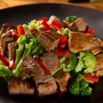 Comida China de Res con Brocoli Jalepeño Zanahoria