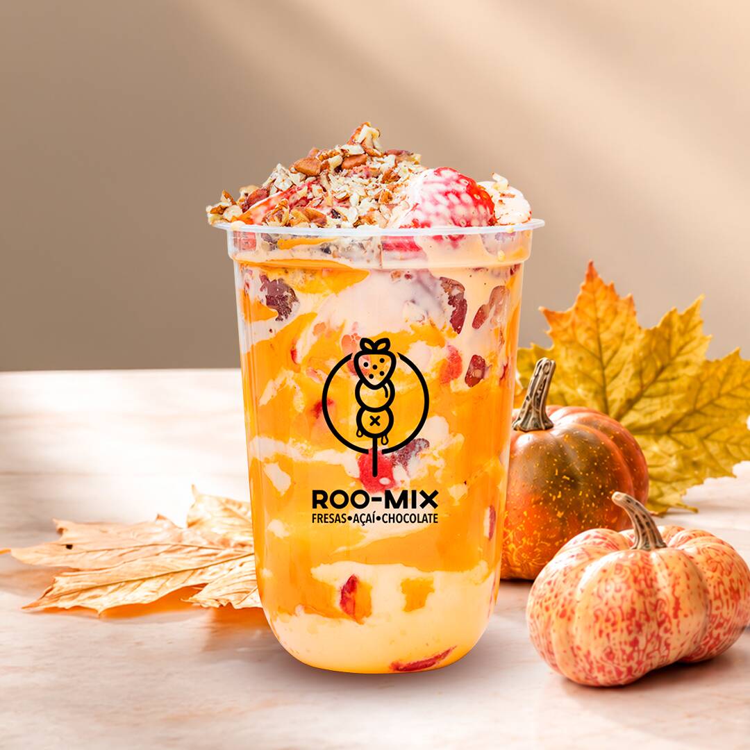 Vaso de Fresas con Crema de Calabaza