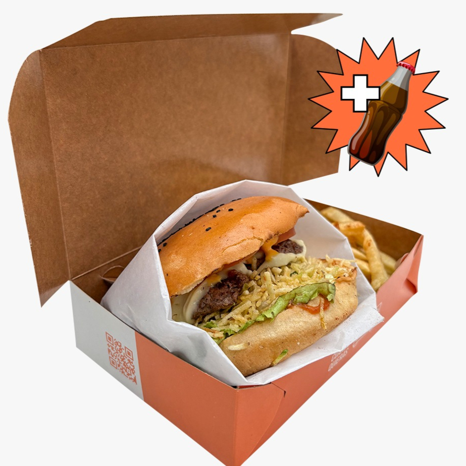 Hamburguesa Combo (Papas más Bebida)