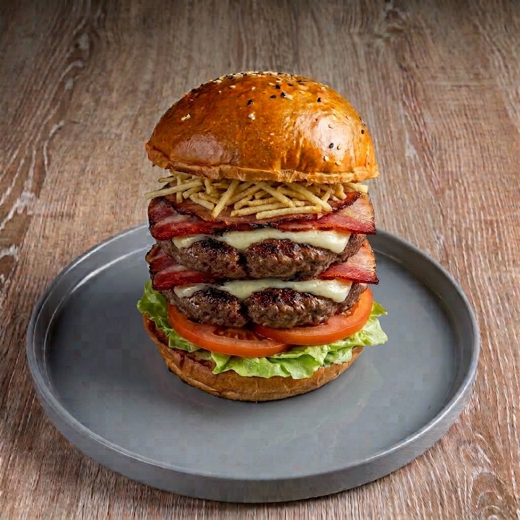 Hamburguesa DOBLE Carne al Carbòn.