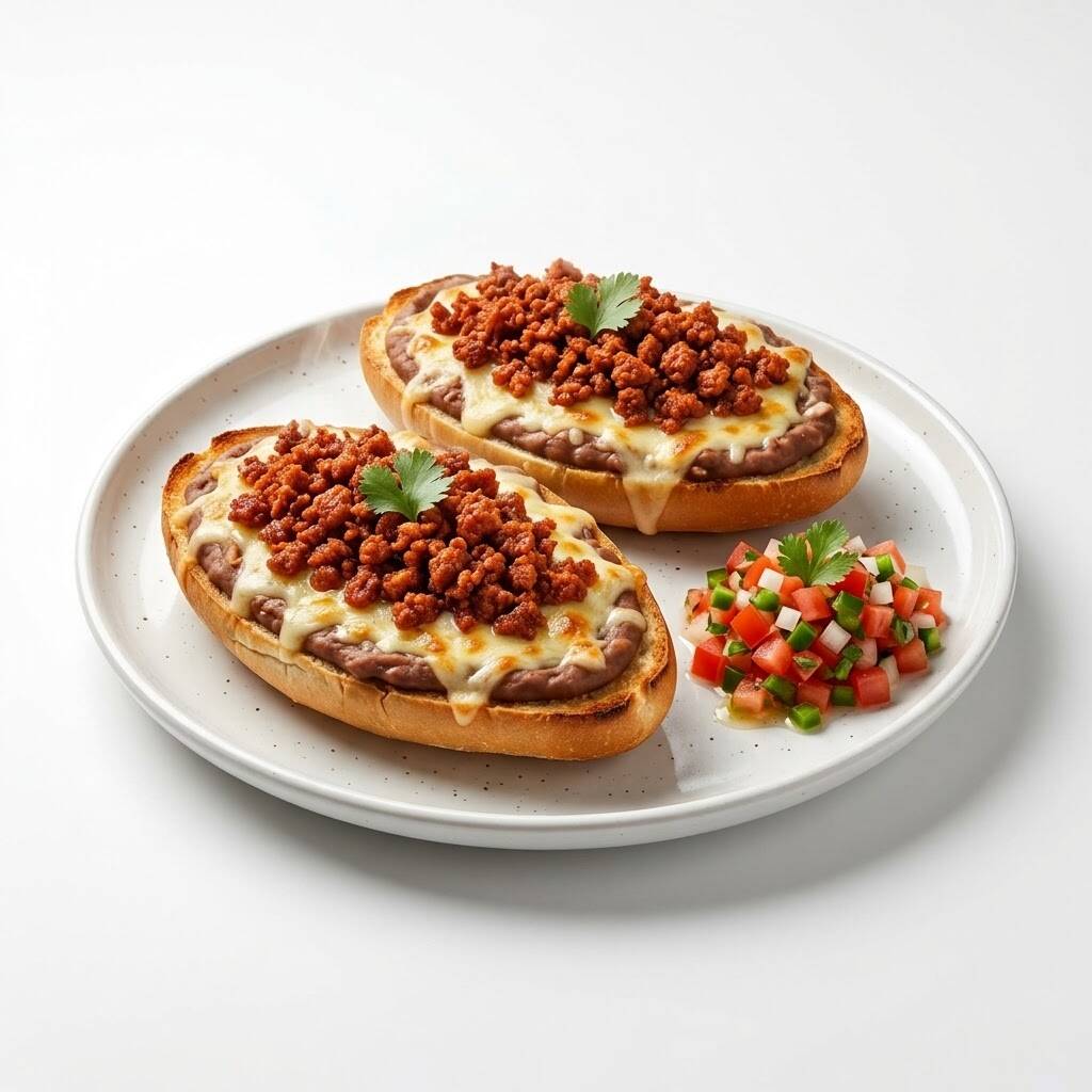 Molletes con Chorizo