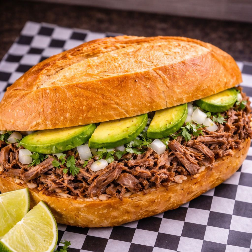 Torta de Barbacoa con Aguacate