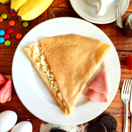 Crepas con Jamón y Queso Philadelphia.
