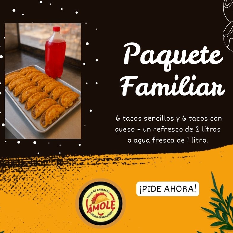 Paquete Familiar 6 con Queso y 6 Sencillos