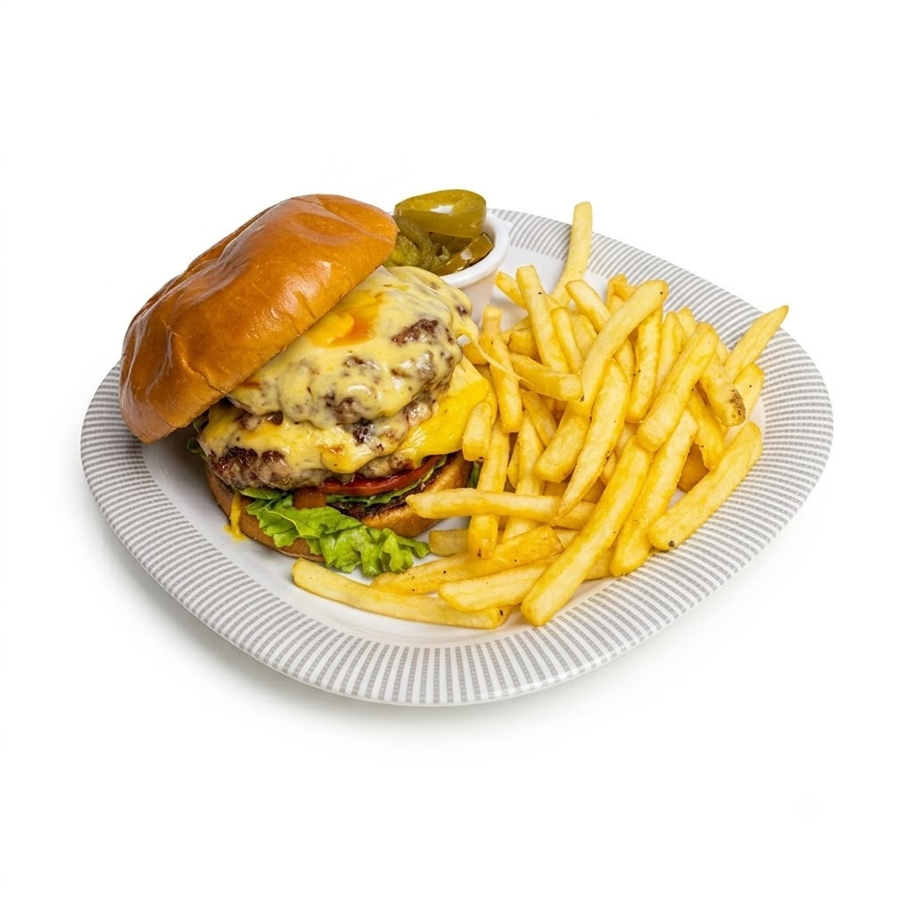 Hamburguesa Doble de Res con Tocino