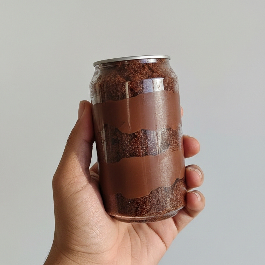 Deeliciosa massa de chocolate úmida e fofinha ,com ganache de chocolate ao leite meio amargo.1 latinha de 300 grs