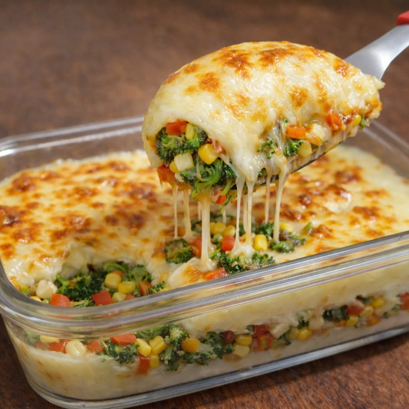 purê de batata, refogado de brócolis, palmito e tomate