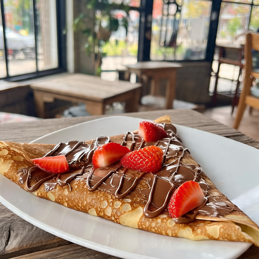 Tres Crepas Chicas NUTELLA y Fresas
