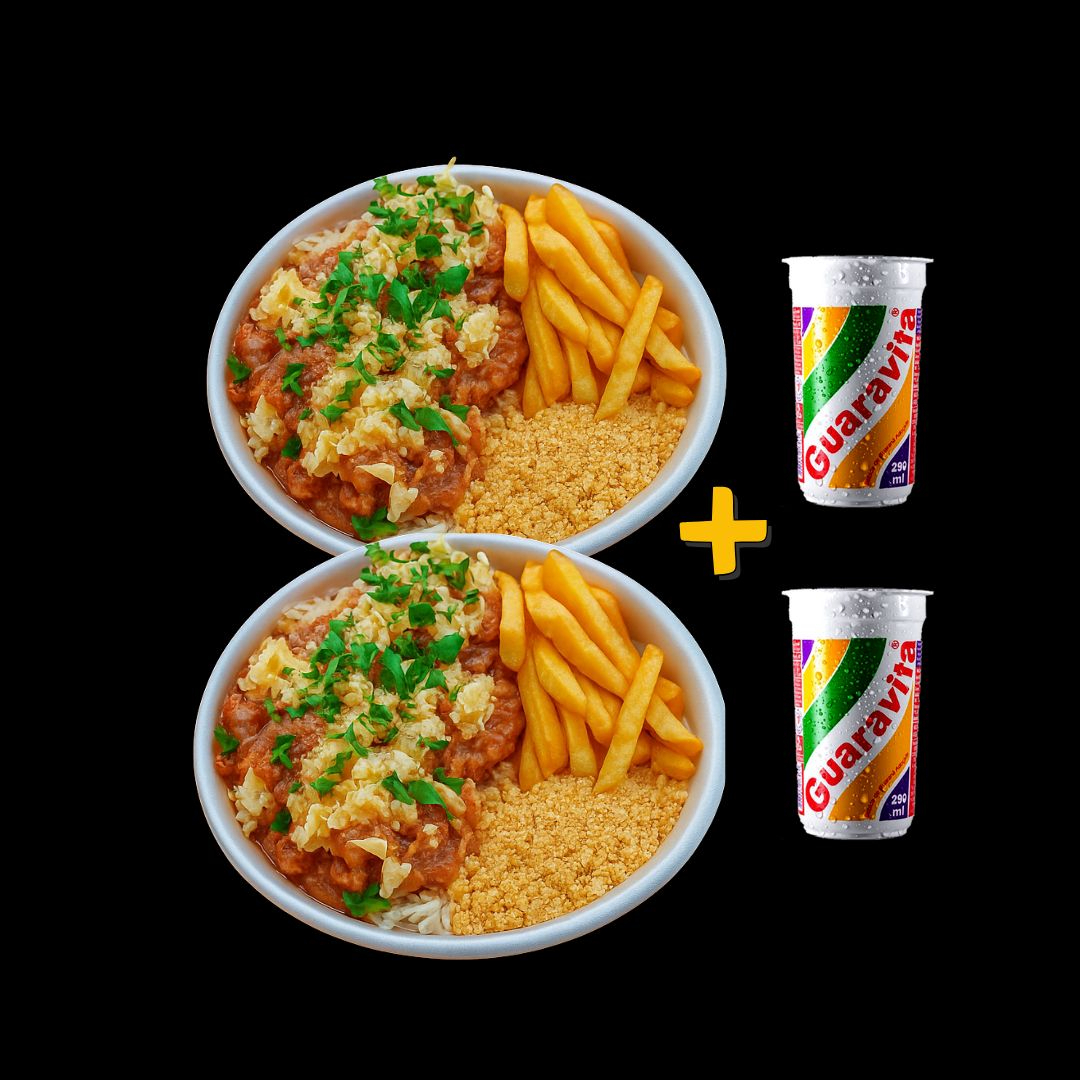 Arroz , feijão , parmegiana de frango , fritas e farofa