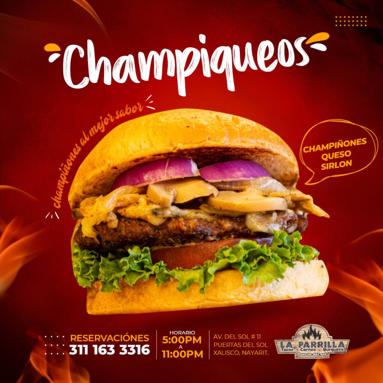 HAMBURGUESA CHAMPIQUESO