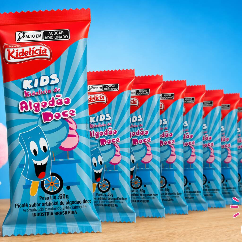 10 Picolé algodão doce 60g un