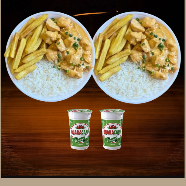 Marmita com delicioso filé de frango ao molho estrogonofe acompanhado de arroz branco e batatas fritas.
Marmita indicada para 02 pessoas.
APROX. 500 GRAMAS CADA.