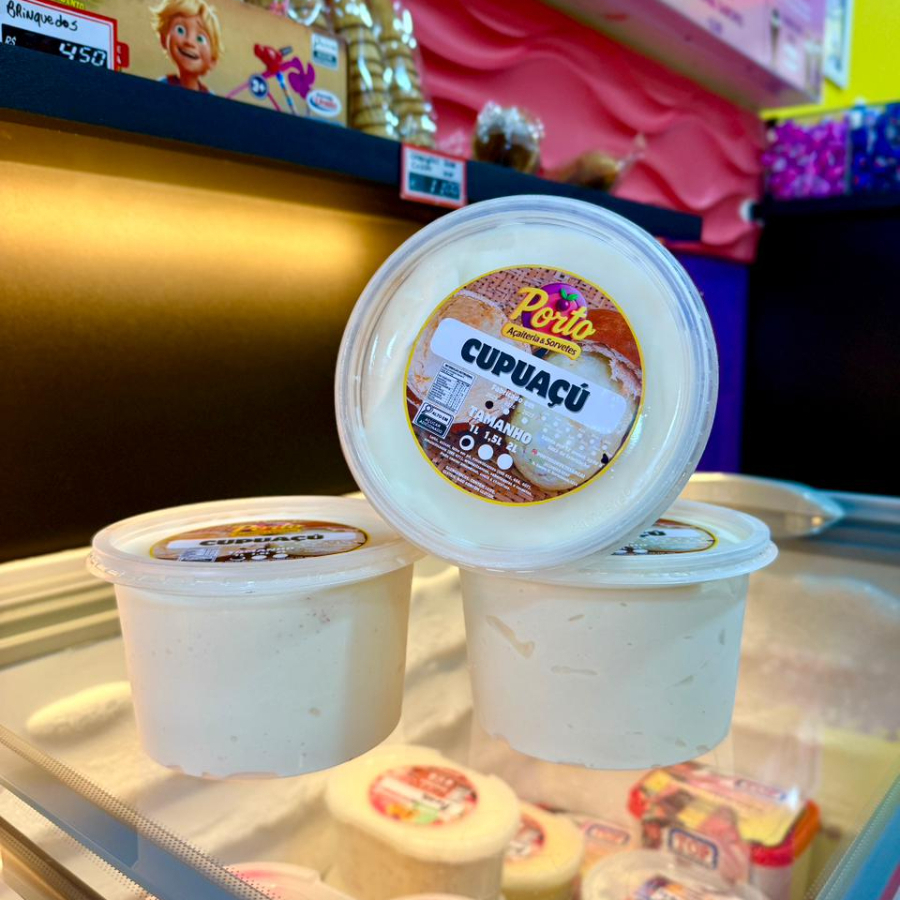 Pote de cupuaçu artesanal, textura cremosa e sabor marcante do cupuaçu amazônico. Tamanho único 1l