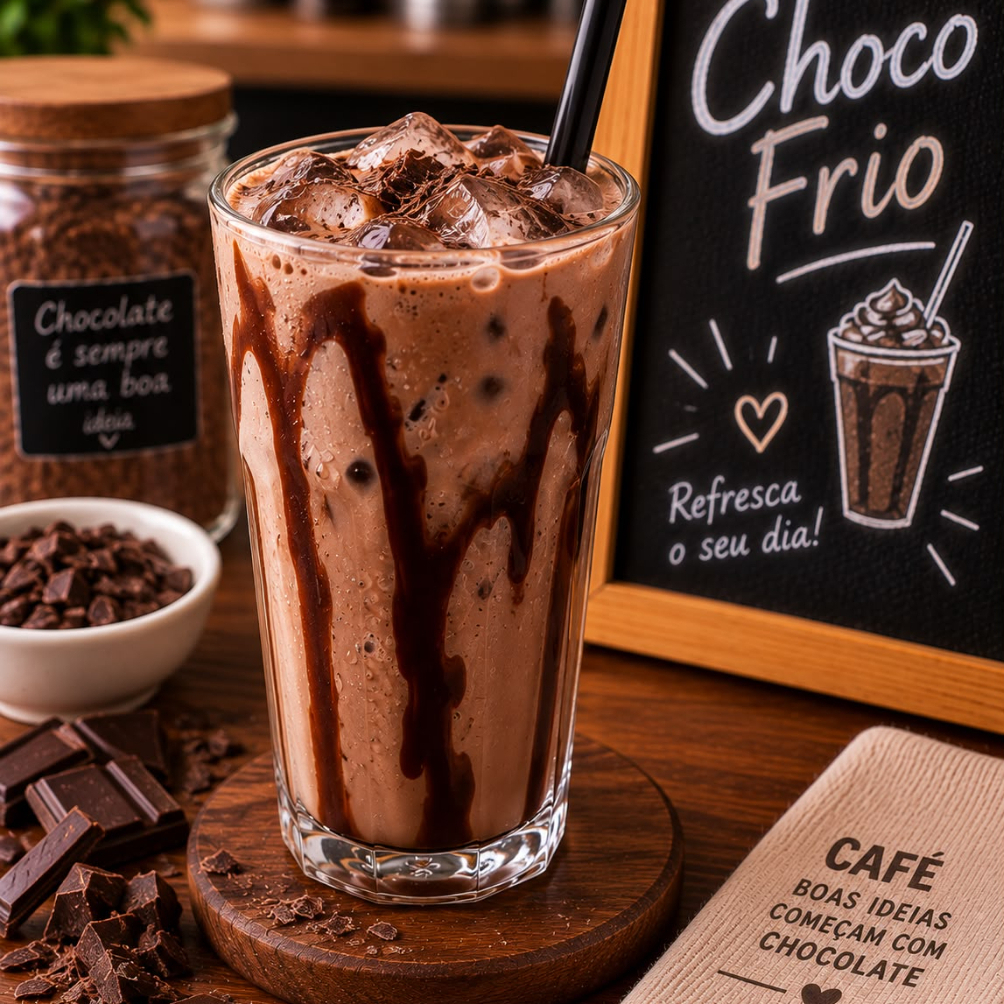 Leite vaporizado com chocolate