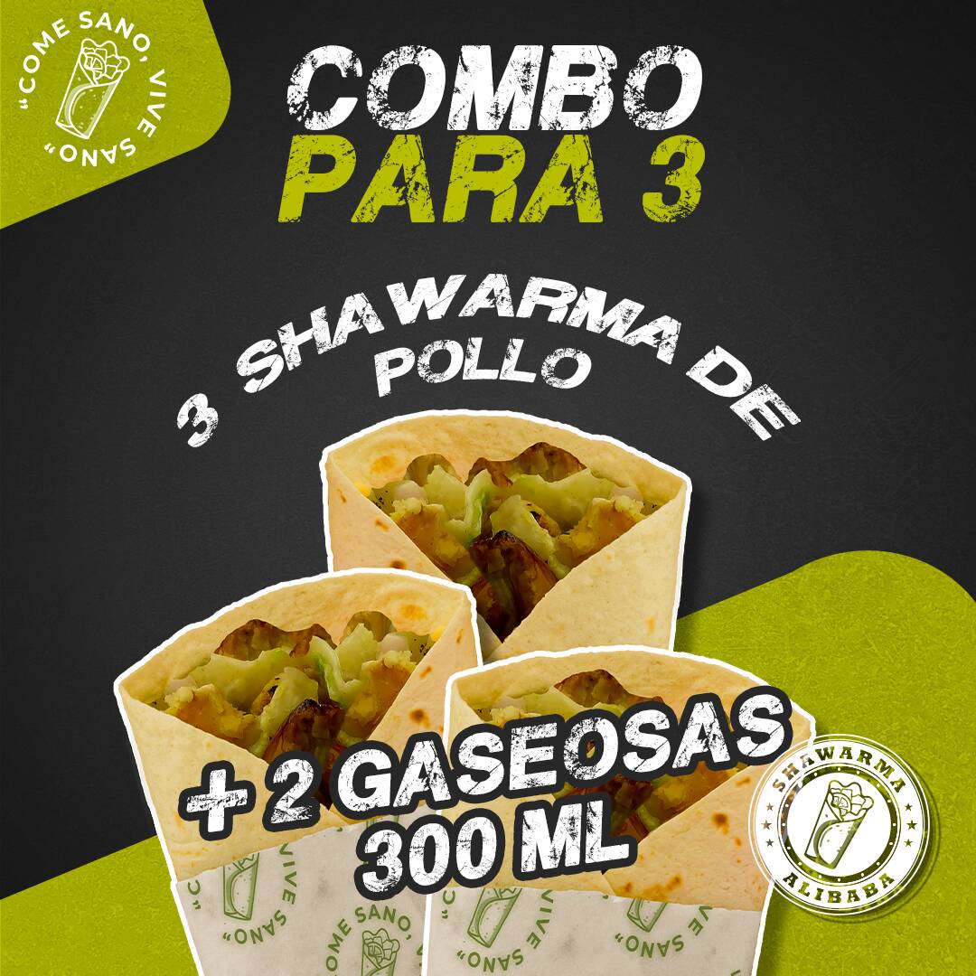 Combo para Tres + Gaseosas