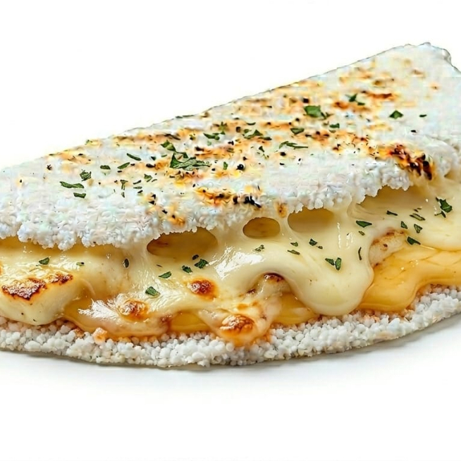 Deliciosa tapioca de queijo muçarela derretido