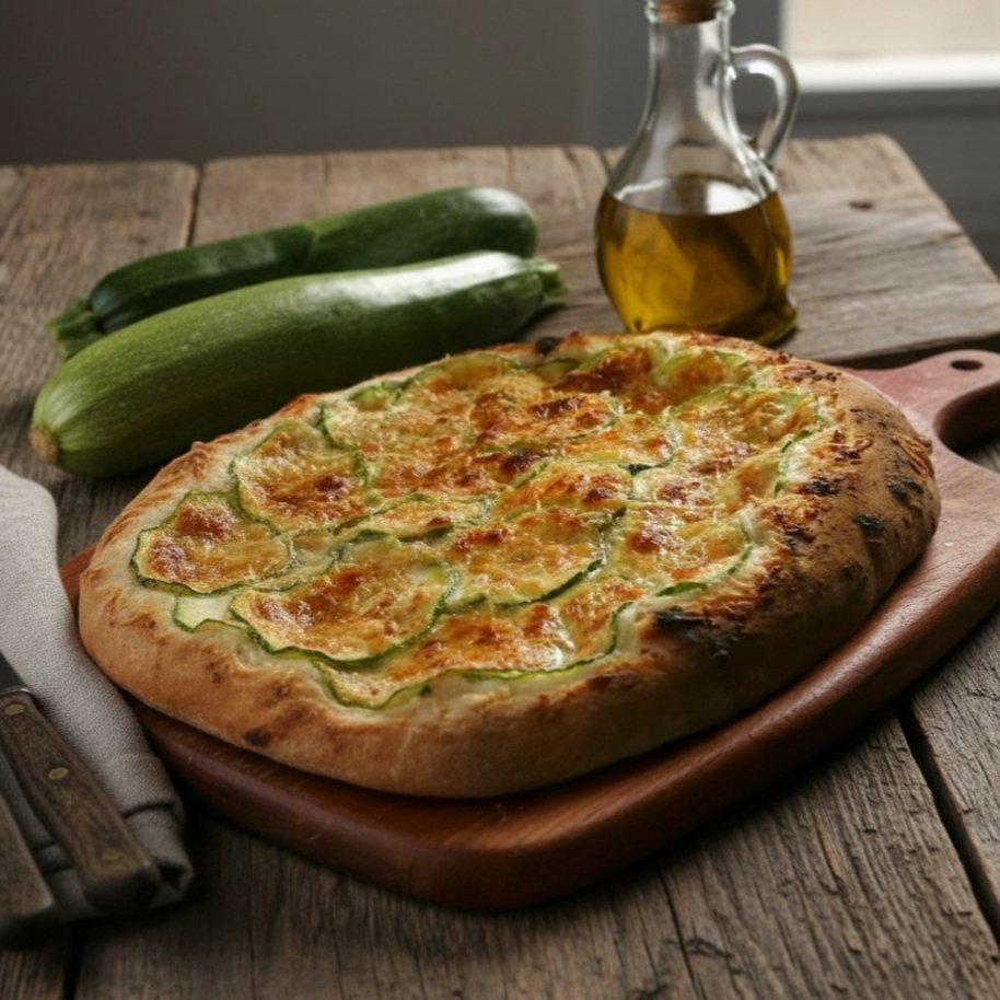 Abobrinha mussarela parmesão e alho frito