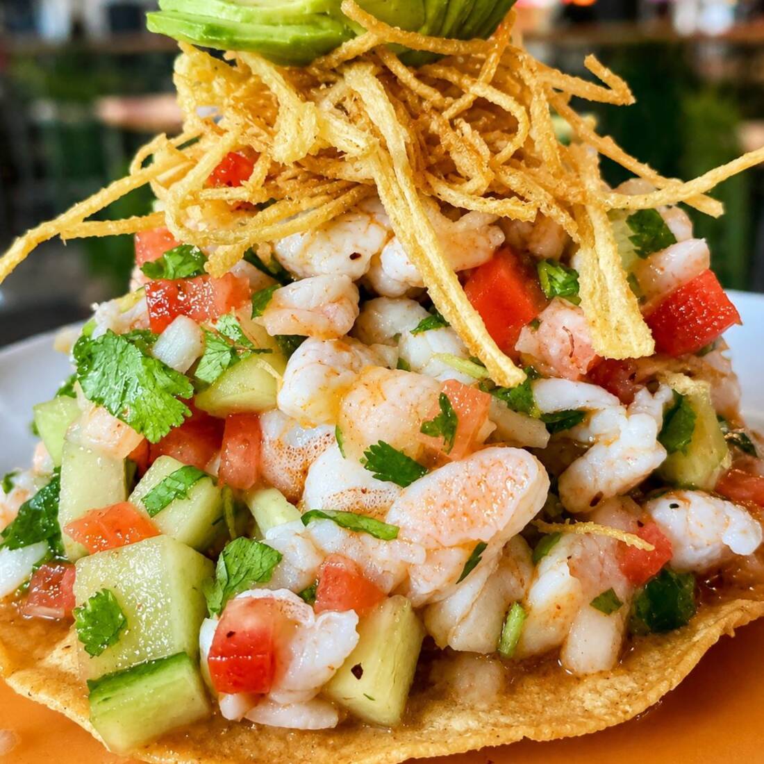TOSTADA DE CEVICHE DE CAMARON