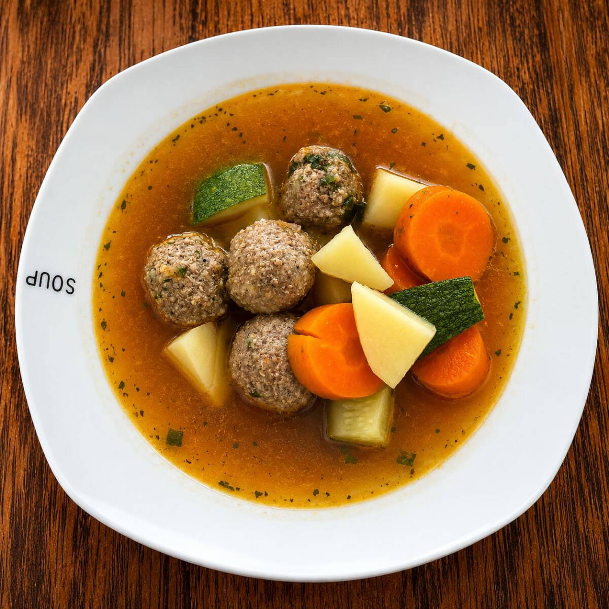Caldo de albondigas de res