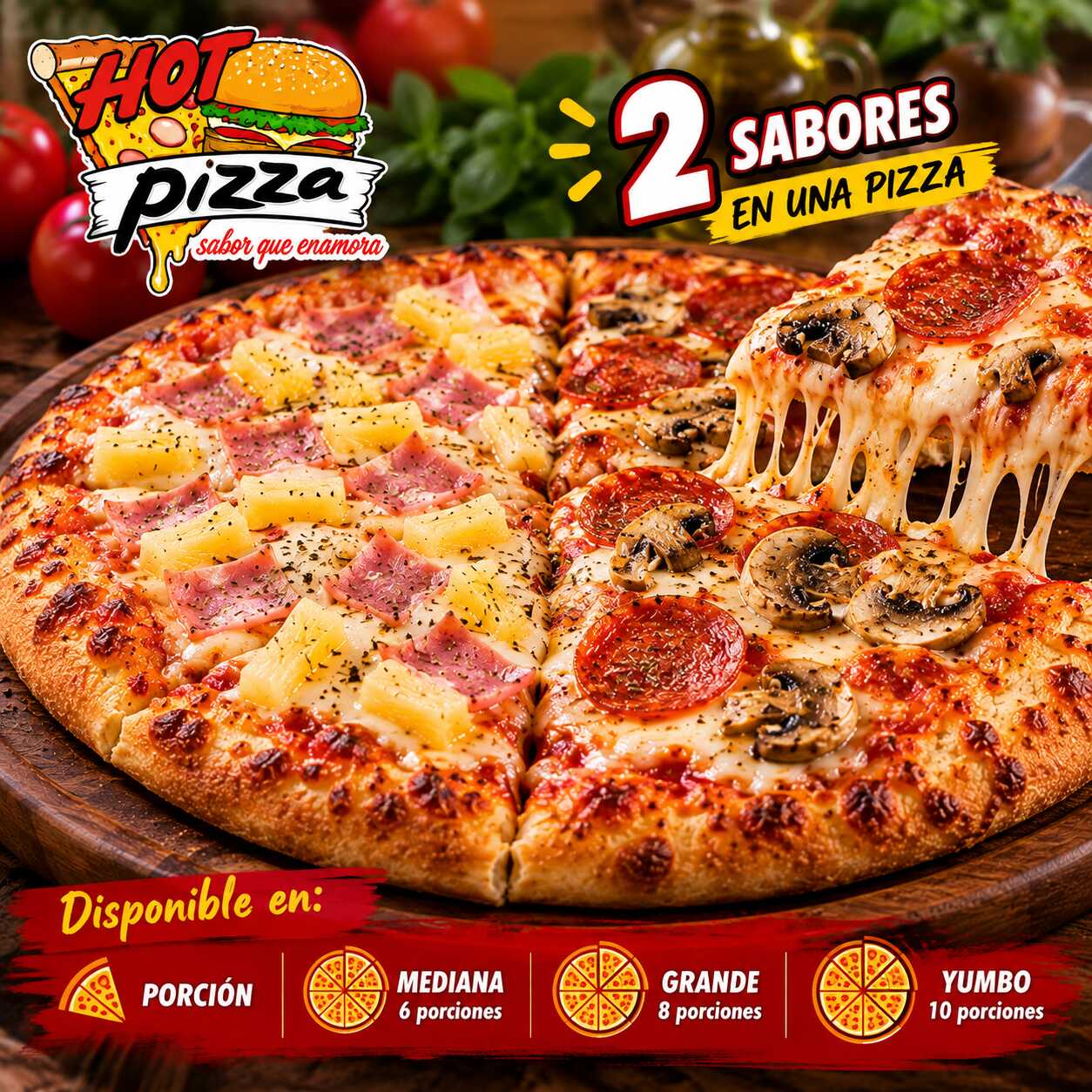 PIZZA TRADICIONAL (dos Sabores)