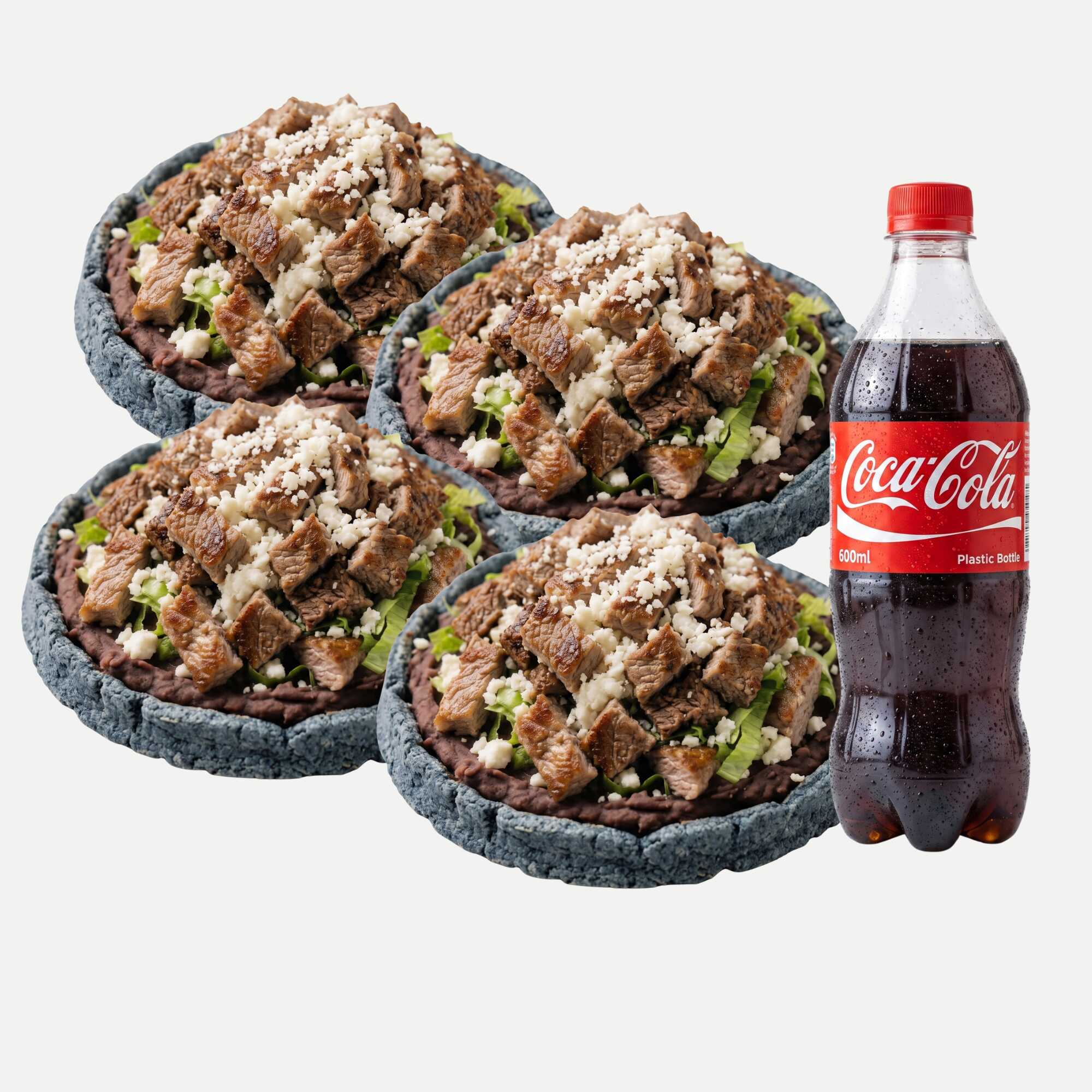 Orden de 4 Sopes con Bistec + Refresco