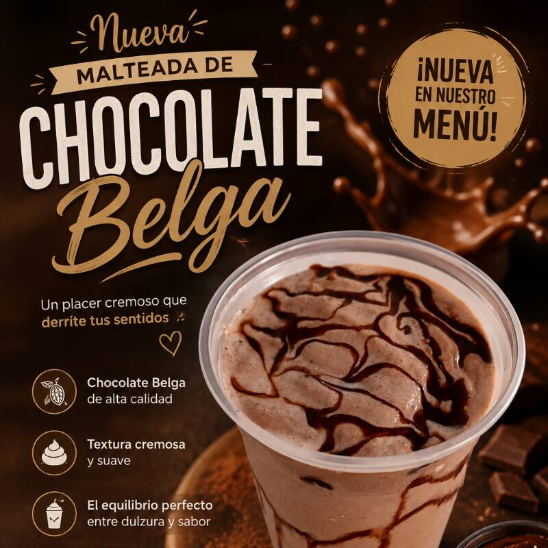 MALTEADA DE CHOCOLATE BELGA 12ONZ