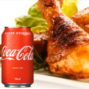 Frango Assado, Maionese, Arroz, Feijão, Farofa + Coca-Cola 350ml