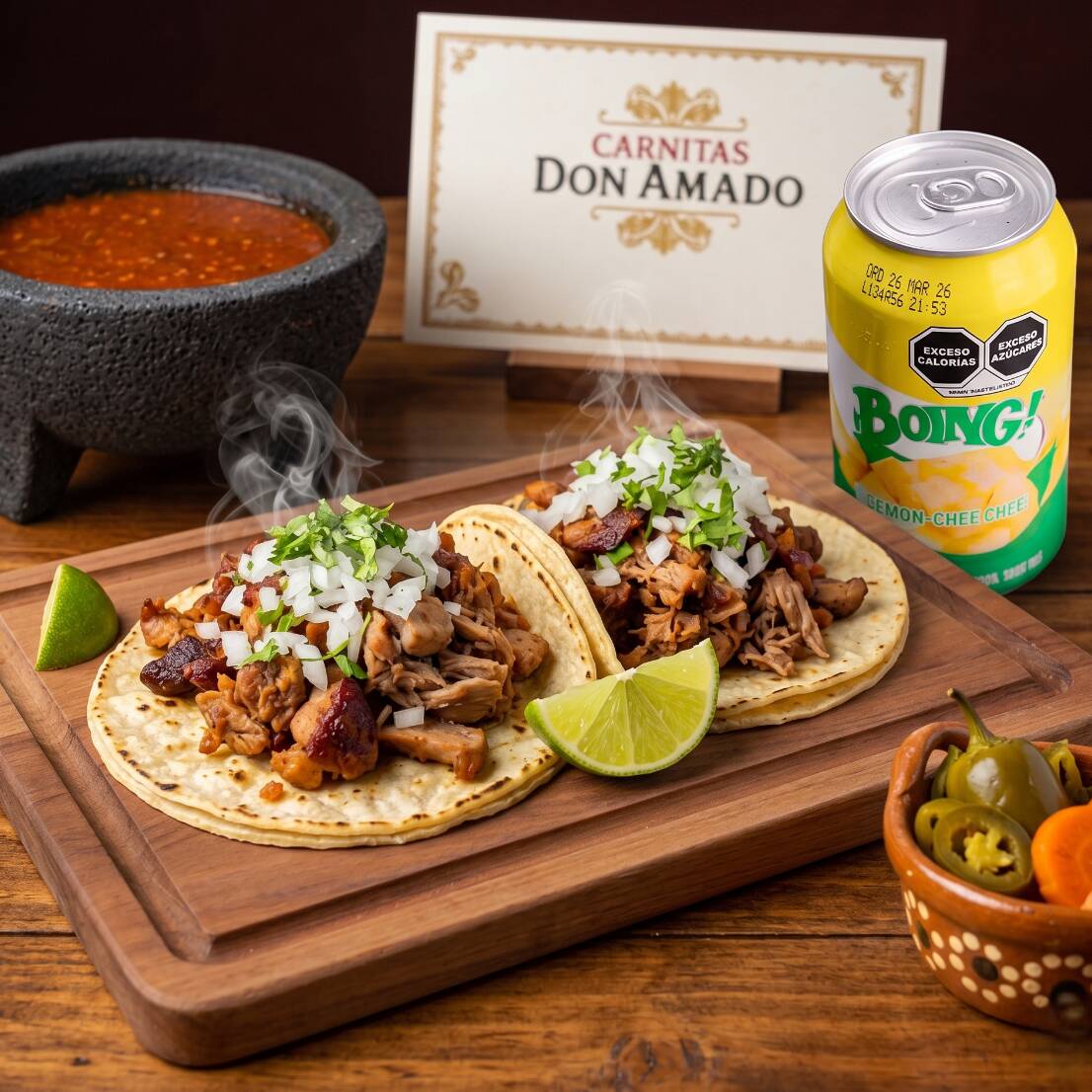 2 Tacos Surtidos + Bebida