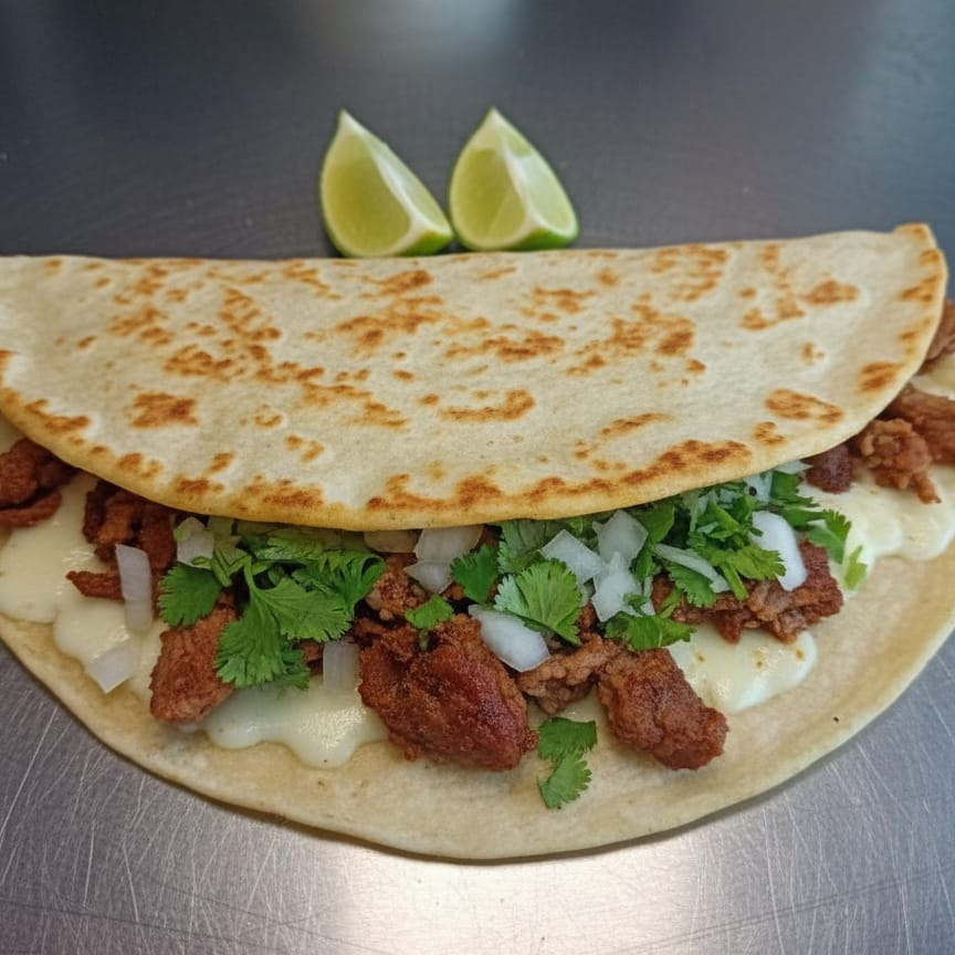 Quesadilla de harina de adobada