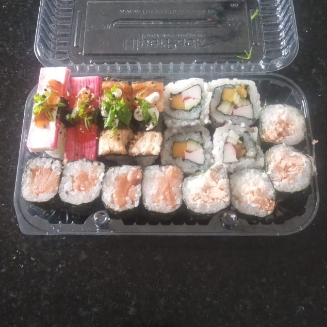 02 sushi skin crean chesse cebolinha 02 sushi kani crean chesse geleia pimenta 04 maki salmao 04 maki california 04 maki salmao grelhado