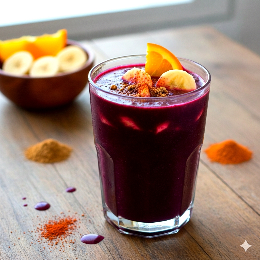 REME DE ACAI (SORVETE) BATIDO COM LEITE, BANANA NANICA, PÓ DE GUARANA, CATUABA, GINSENG, GINCOBILOBA( TODOS ENERGETICOS NATURAIS QUE NAO CONFEREM SABOR AO SUCO)